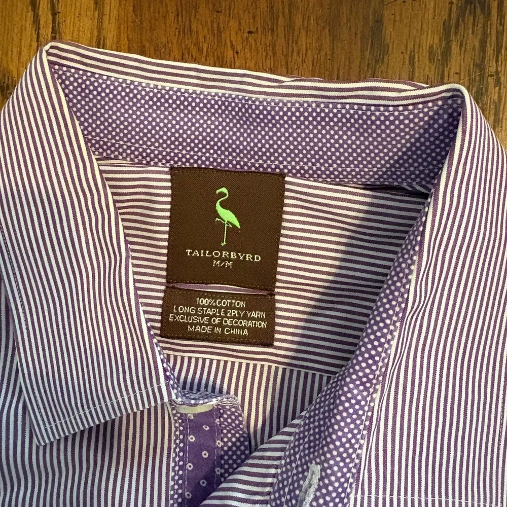 Tailorbyrd Lavender Striped Dress Shirt - Picture 2 of 3